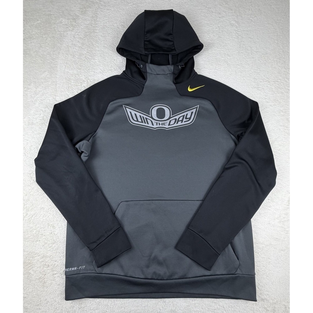 Oregon DUCKS Football NIKE Therma-Fit WIN THE DAY Pullover HOODIE‎ Men's  M